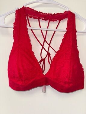 PINK Victoria's Secret (XL) Red Lace Bralette